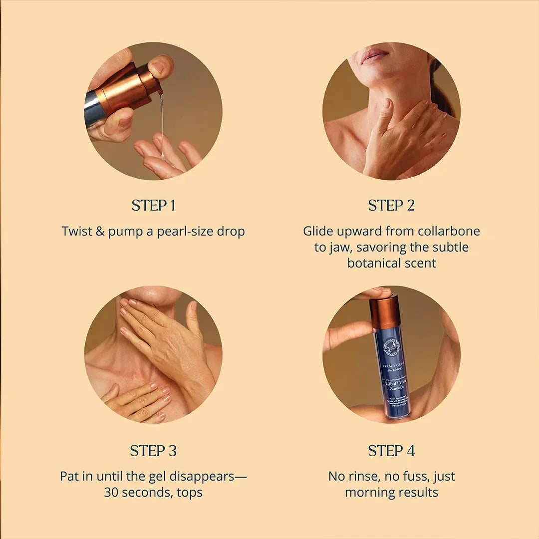Firm-Focus Neck Mask - Lifts, Firms, Smooths the look of Loose, Saggy Skin on the Neck, Jaw, Chin & Upper Chest - Focused Neck Firming Action with Phyto-Ceramides and Water Lily - Best Firming Neck Mask Neck Mask A Modernica Naturalis 