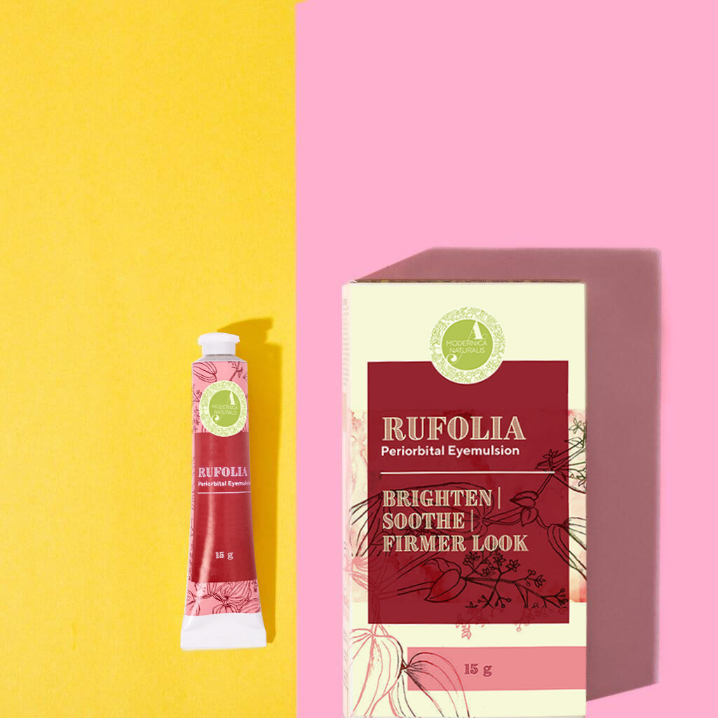 Rufolia Periorbital Eyemulsion - Brighten, Soothe and Firm Under-Eyes with Manjistha, Aloe Vera, Niacinamide and Hyaluronic Acid